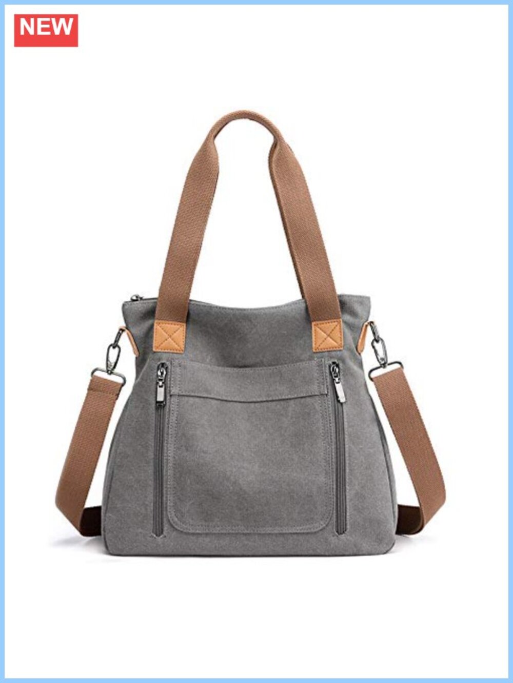 Canvas Tote Purse for Women Work Shoulder Crossbody Bag Vintage Multi-pocket
